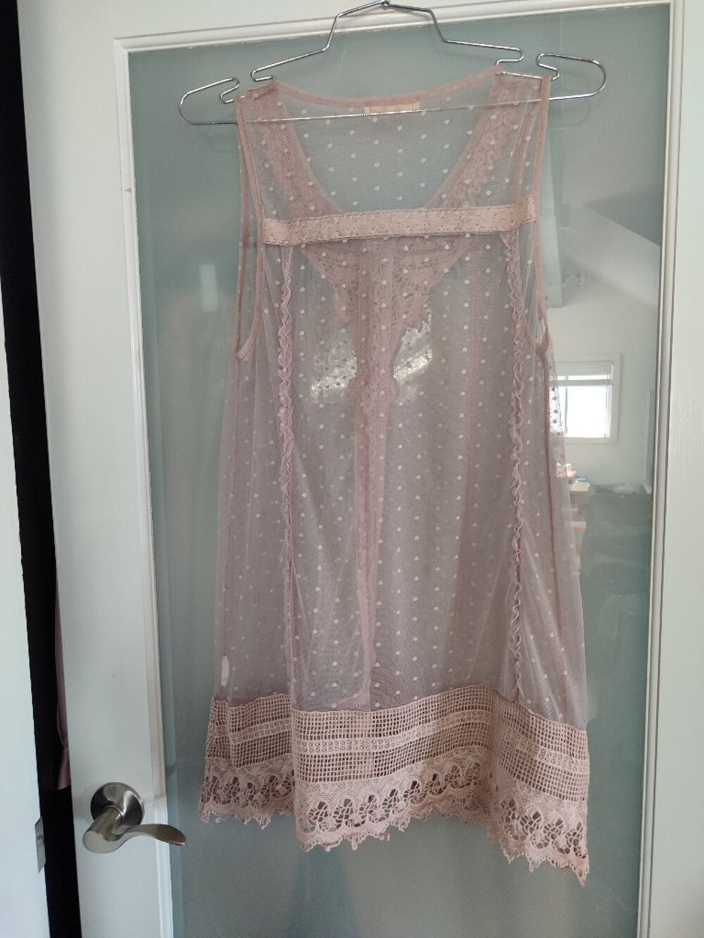 Ryu Whimsical Lace Swiss Dot Tulle Tiered Dress Set Size M - Picture 7 of 13